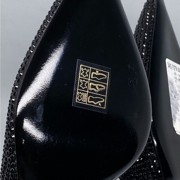 Versace  110MM Embellished Leather Slingback Pumps size 37.5 - Picture 15 of 16